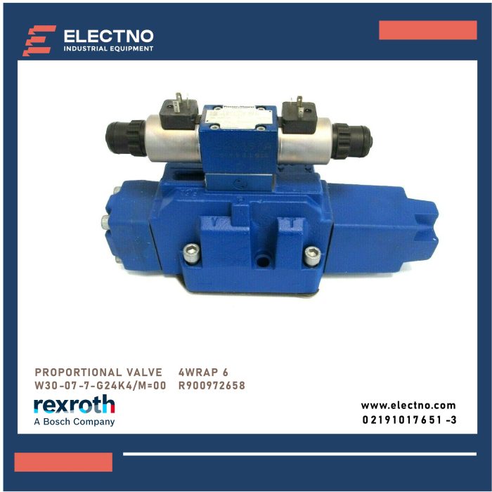 شیر تناسبی کد 4WRAP 6 W7-07-30-G24K4/M=00 R900972658 برند REXROTH