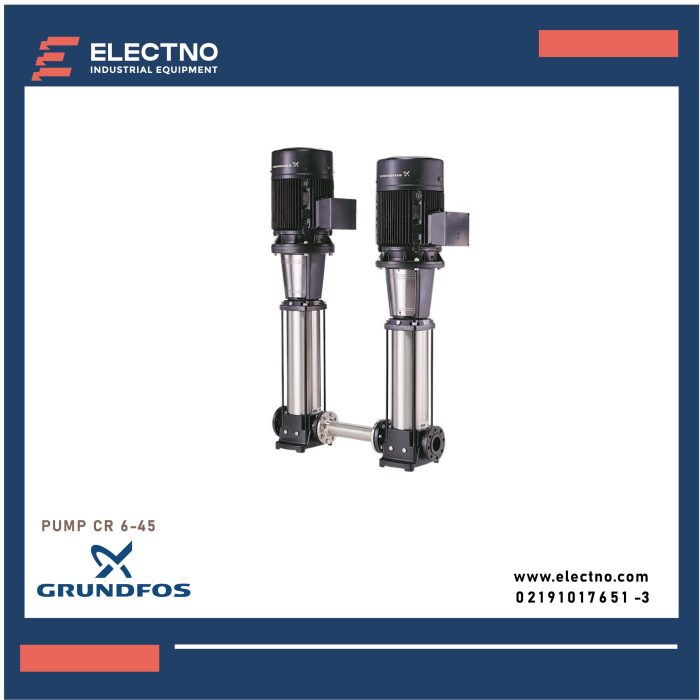 پمپ چند مرحله ای عمودی کد CR 45-6 برند GRUNDFOS